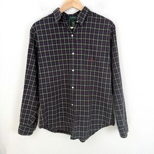 Lauren Ralph Lauren Women’s Cotton Plaid Button Down Up Shirt Large